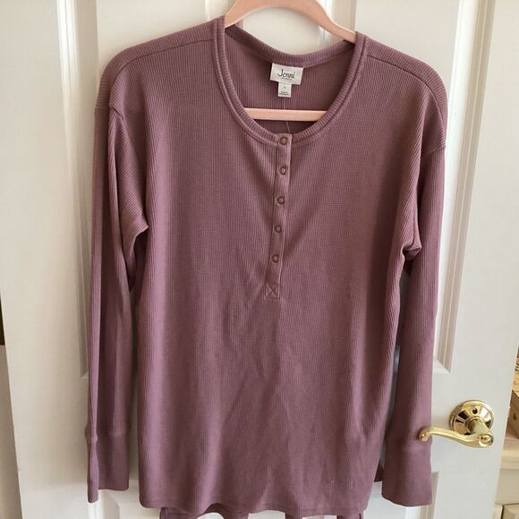 NWT. Jenni Brand Women’s Waffle Knit Long Sleeved PJ Top Sizes    S,  XXL - Picture 1 of 9